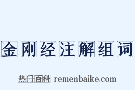 金刚经注解组词是什么意思的图片